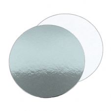 REY-PAC 8" Square Silver/White Cut Edge Cake Board